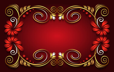 Abstract vector ornamental nature vintage frame.