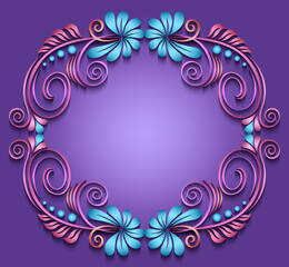 Abstract vector ornamental nature vintage frame.