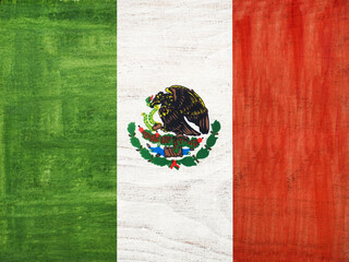 Mexican Flag. Beautiful greeting card. Close-up, view from above. National holiday concept. Congratulations for family, relatives, friends and colleagues