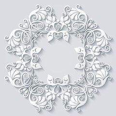 Abstract vector ornamental nature vintage frame.