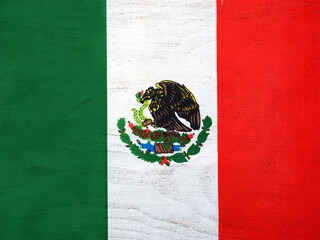 Mexican Flag. Beautiful greeting card. Close-up, view from above. National holiday concept. Congratulations for family, relatives, friends and colleagues