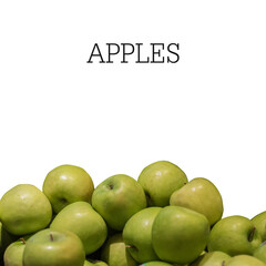 green apples on white background