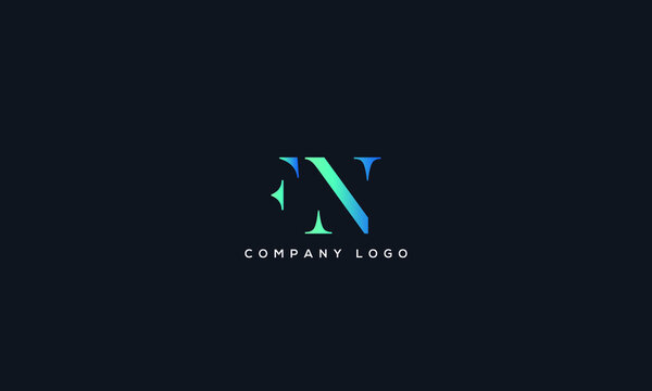 Abstract unique modern alphabet letter icon logo FN