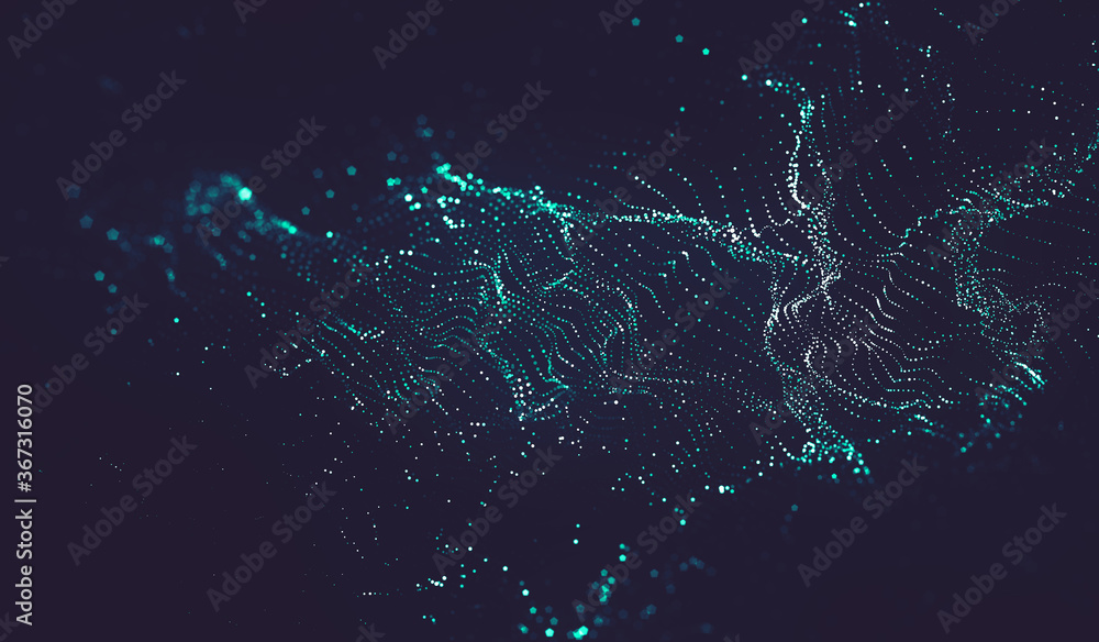 Poster abstract polygonal space low poly dark background with connecting dots and lines.