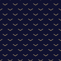 Abstract simple pattern with golden ticks. Black and gold ornamental background. Seamless geometric texture in minimal style.