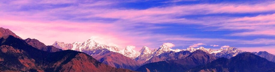 Fototapeta na wymiar Beautiful Colourful Peaks and sky