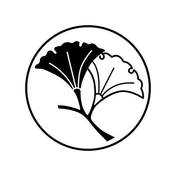 銀杏紋・糸輪に陰陽二つ銀杏（いとわにいんようふたついちょう）