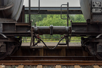 Two coupled buffers from the freight train