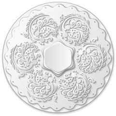 Vector ornamental nature vintage round frame.
