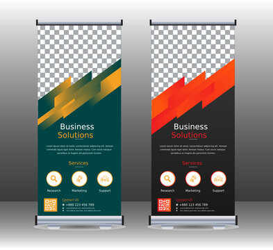 Digital business conference roll up banner signage standee 