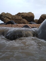 Beautiful rocks near the seashore
