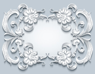 Floral vector vintage border