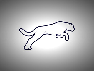 Cheetah Silhouette on White Background. Isolated Vector Animal Template for Logo, Icon, Symbol etc.