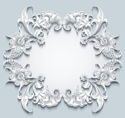 Floral vector vintage border