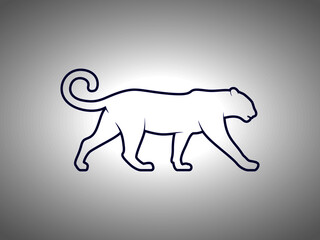 Cheetah Silhouette on White Background. Isolated Vector Animal Template for Logo, Icon, Symbol etc.