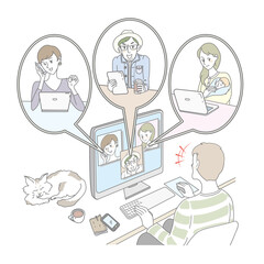 テレワーク会議　男性