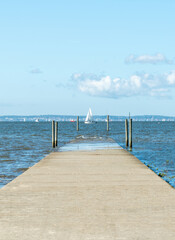 ARES (Bassin d'Arcachon, France), la jet&eacute;e &agrave; mar&eacute;e haute