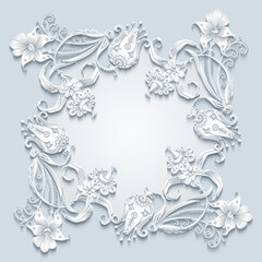 Floral vector vintage border.