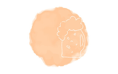 アナログ手書き風のゆるいタッチのアイコン：ビール