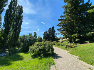 Landscape of The Flower Island Mainau on the Lake Constance or Landschaft der Blumeninsel im...