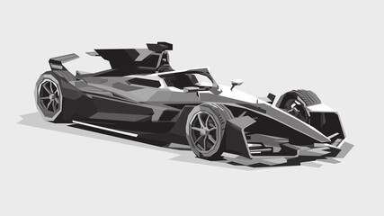 Vector of sports car in monochrome style