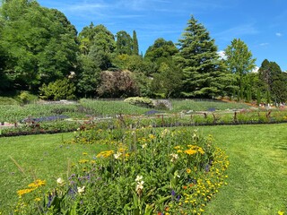 Landscape of The Flower Island Mainau on the Lake Constance or Landschaft der Blumeninsel im...