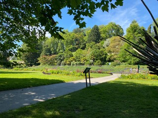 Landscape of The Flower Island Mainau on the Lake Constance or Landschaft der Blumeninsel im...