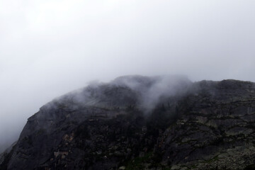fog in the mountains. beautiful atmospheric view.