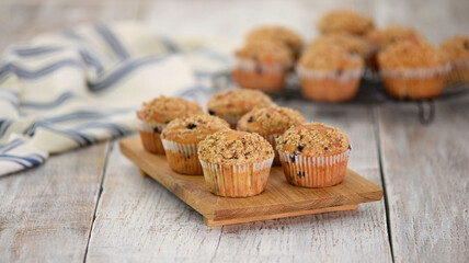 Homemade Blueberry Muffins for Breakfast. Sweet food
