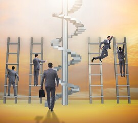 Competition concept with businessman beating competitors