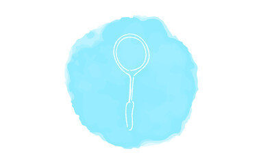 アナログ手書き風のゆるいタッチのアイコン：テニスラケット