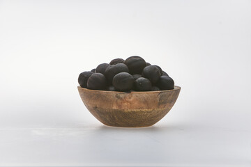 Dried lime shot on white background