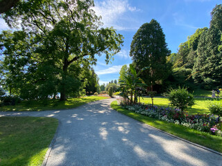 Landscape of The Flower Island Mainau on the Lake Constance or Landschaft der Blumeninsel im...