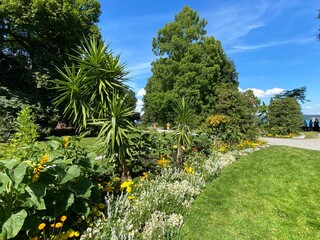 Landscape of The Flower Island Mainau on the Lake Constance or Landschaft der Blumeninsel im...