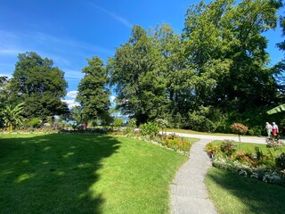 Landscape of The Flower Island Mainau on the Lake Constance or Landschaft der Blumeninsel im...