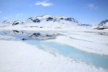 snow covered mountains