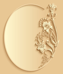 Floral hand drawn vector vintage illustration.