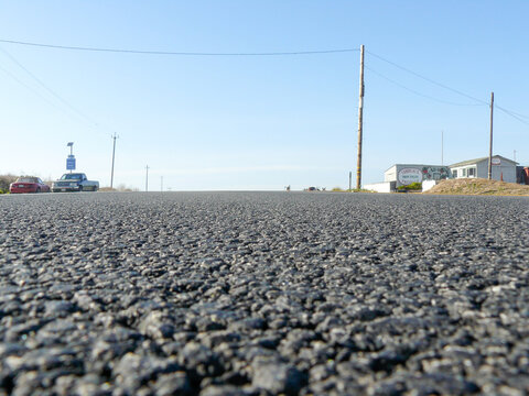 Highway 1 asphalt worm's eye view