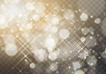 Vector transparent glitter light background. abstract background with bokeh.