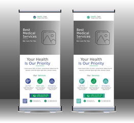 medical roll up banner signage standee