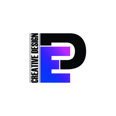 Letter ED simple monogram logo design vector