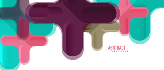 Glossy multicolored plastic style cross composition, x shape design, techno geometric modern abstract background. Trendy abstract layout template