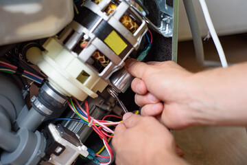 resistance measurement on the starting capacitor when repairing a dishwasher