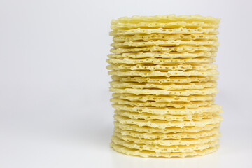 background of gluten-free wafer cracker with corn starch and potato flakes
