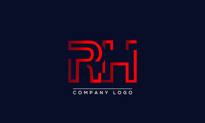 Creative letters RH or HR Logo Design Vector Template. Initial Letters RH Logo Design	