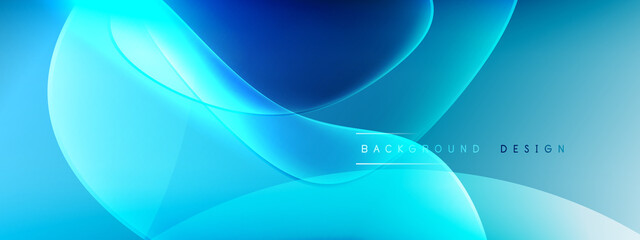 Vector abstract background - liquid bubble shapes on fluid gradient with shadows and light effects. Shiny design template for text