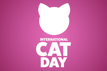 International Cat Day. August 8. Holiday concept. Template for background, banner, card, poster with text inscription. Vector EPS10 illustration.