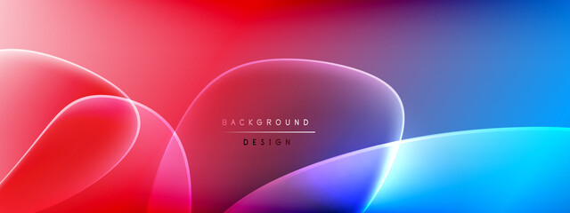 Vector abstract background - liquid bubble shapes on fluid gradient with shadows and light effects. Shiny design template for text