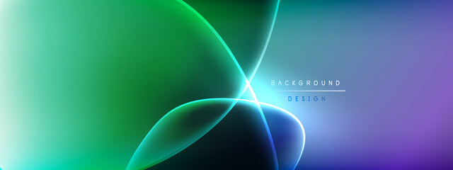 Vector abstract background - liquid bubble shapes on fluid gradient with shadows and light effects. Shiny design template for text