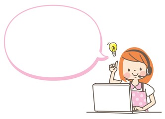 パソコンで学習する女の子